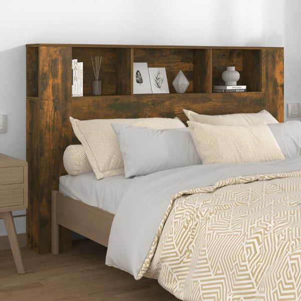 Vidaxl Headboard Cabinet Smoked Oak 160X18.5X104.5 Cm Headboards & Footboards