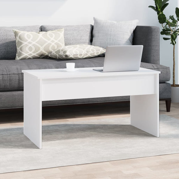 Coffee Table White 102X50.5X52.5 Cm Engineered Wood Coffee Tables
