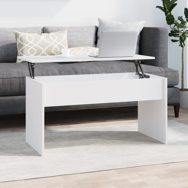 Coffee Table White 102X50.5X52.5 Cm Engineered Wood Coffee Tables