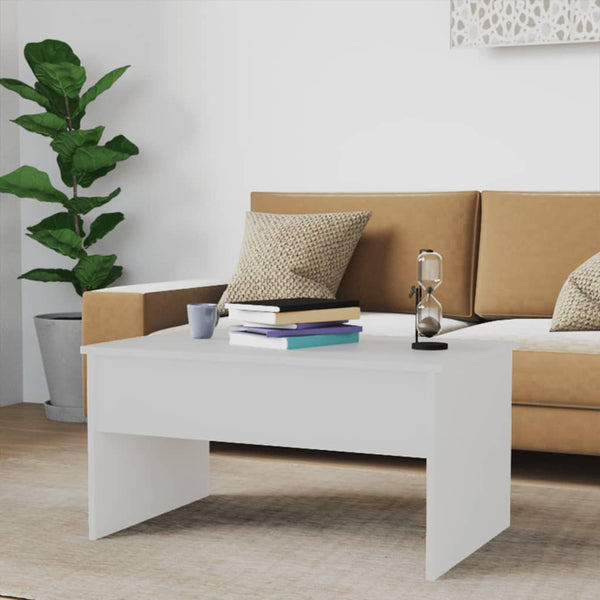 Coffee Table White 80X50.5X41.5 Cm Engineered Wood Coffee Tables