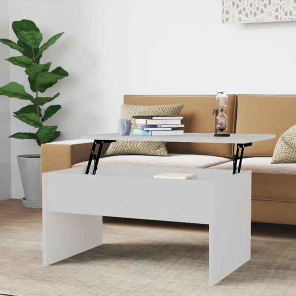 Coffee Table White 80X50.5X41.5 Cm Engineered Wood Coffee Tables
