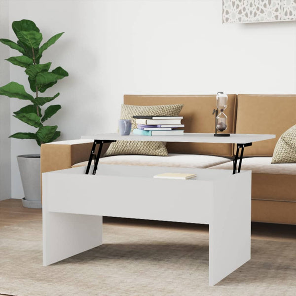 Coffee Table High Gloss White 80X50.5X41.5 Cm Engineered Wood Coffee Tables