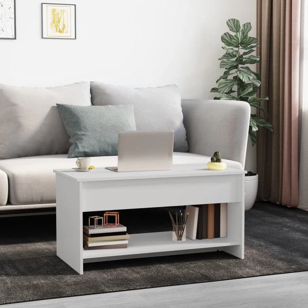 Coffee Table White 102X50x52.5 Cm Engineered Wood Coffee Tables