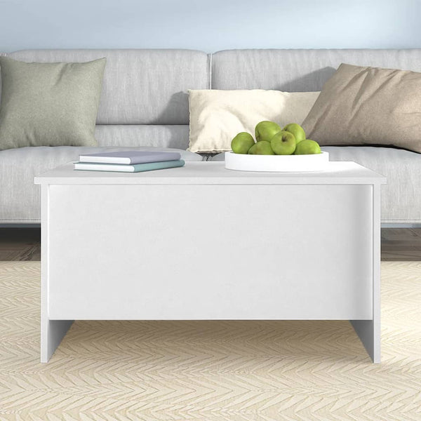 Coffee Table White 80X55.5X41.5 Cm Engineered Wood Coffee Tables
