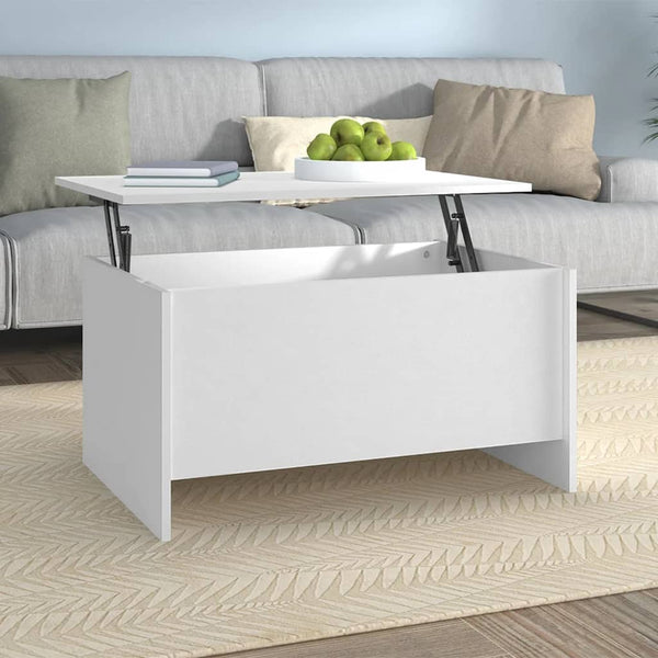Coffee Table White 80X55.5X41.5 Cm Engineered Wood Coffee Tables