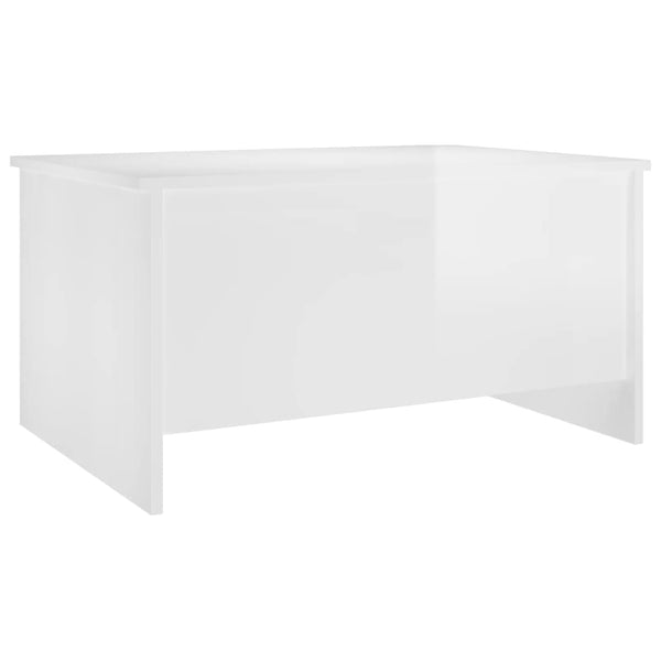 Coffee Table High Gloss White 80X55.5X41.5 Cm Engineered Wood Coffee Tables