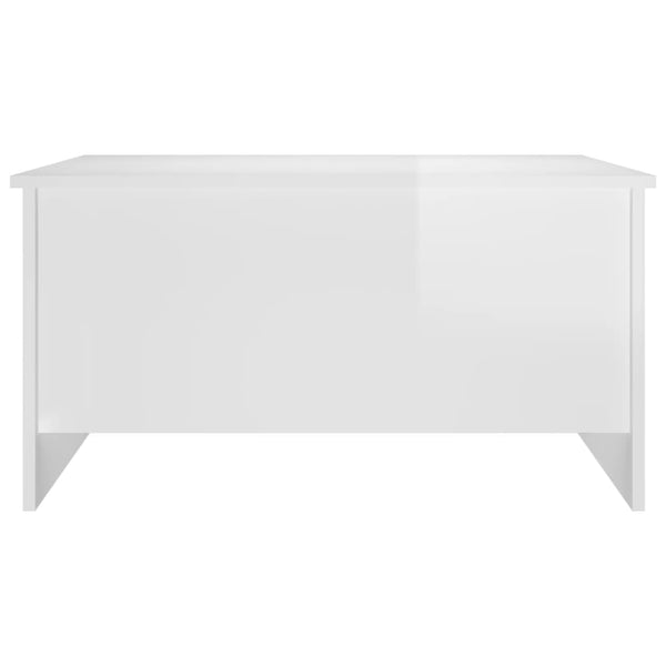 Coffee Table High Gloss White 80X55.5X41.5 Cm Engineered Wood Coffee Tables