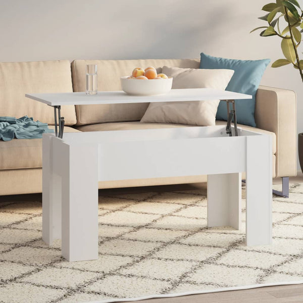 Coffee Table White 101X49x52 Cm Engineered Wood Coffee Tables