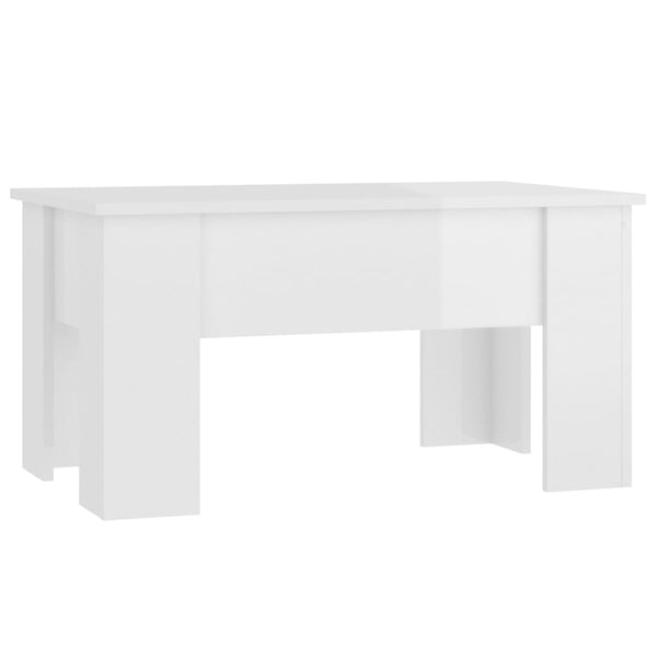 Coffee Table High Gloss White 79X49x41 Cm Engineered Wood Coffee Tables