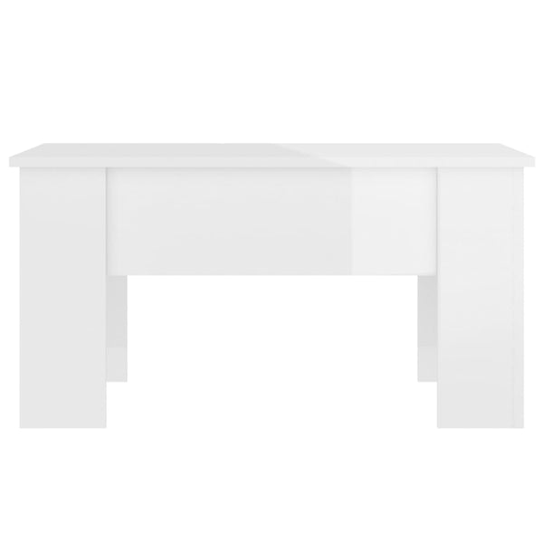 Coffee Table High Gloss White 79X49x41 Cm Engineered Wood Coffee Tables