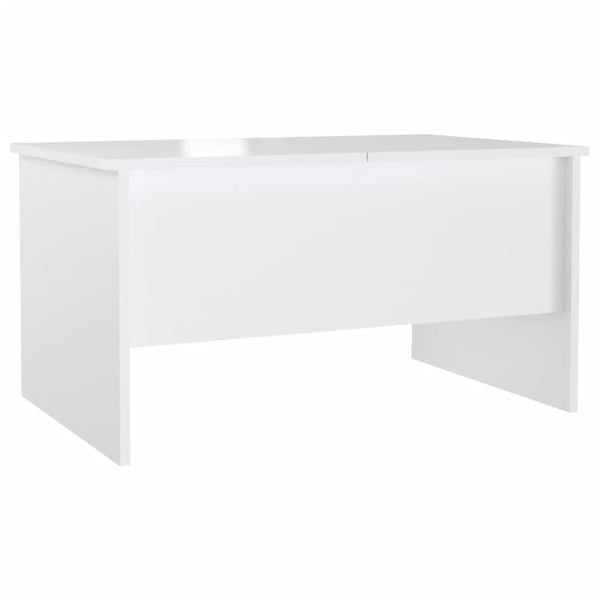 Coffee Table High Gloss White 80X50x42.5 Cm Engineered Wood Coffee Tables