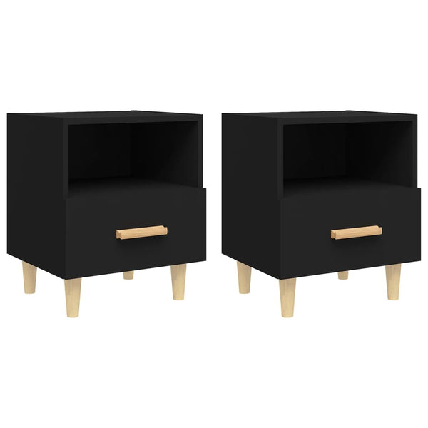Bedside Cabinets 2 Pcs Black 40X35x47 Cm Bedside Tables