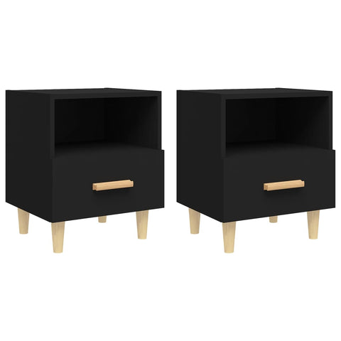Bedside Cabinets 2 Pcs Black 40X35x47 Cm Bedside Tables