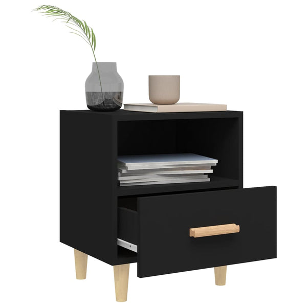 Bedside Cabinets 2 Pcs Black 40X35x47 Cm Bedside Tables