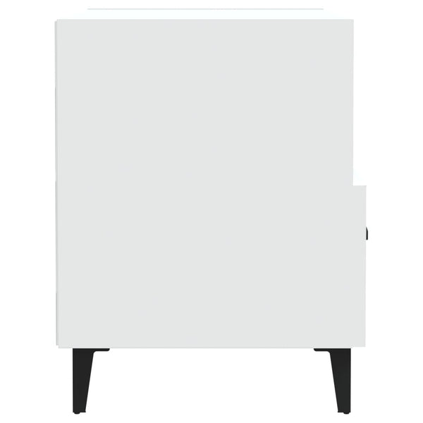 Bedside Cabinets 2 Pcs White Engineered Wood Bedside Tables