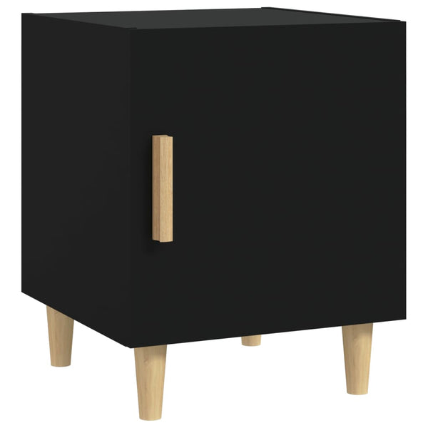 Bedside Cabinets 2 Pcs Black Engineered Wood Bedside Tables