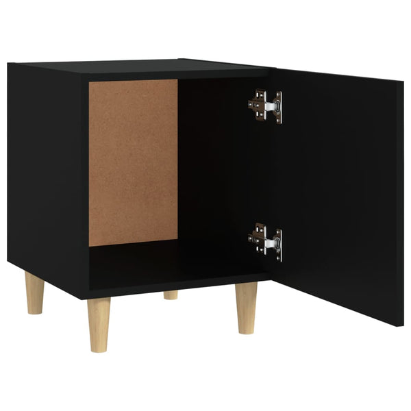 Bedside Cabinets 2 Pcs Black Engineered Wood Bedside Tables