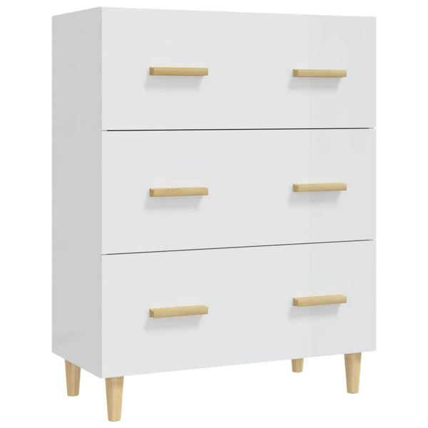 Sideboard High Gloss White 70X34x90 Cm Engineered Wood Sideboards & Buffets