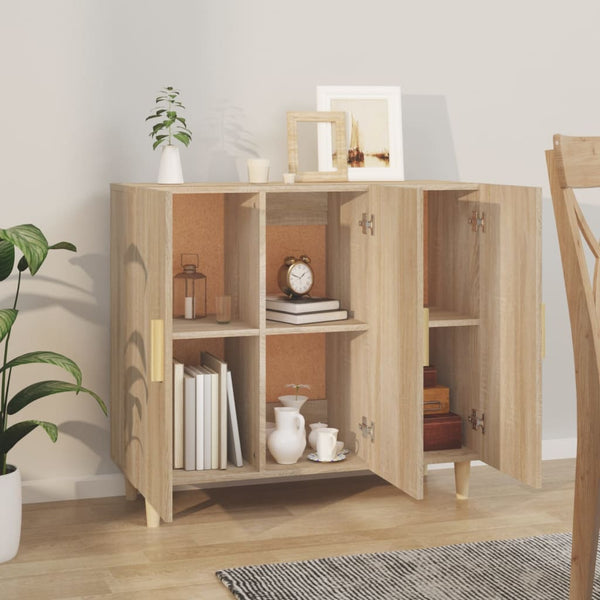 Sideboard Sonoma Oak 90X34x80 Cm Engineered Wood Sideboards & Buffets
