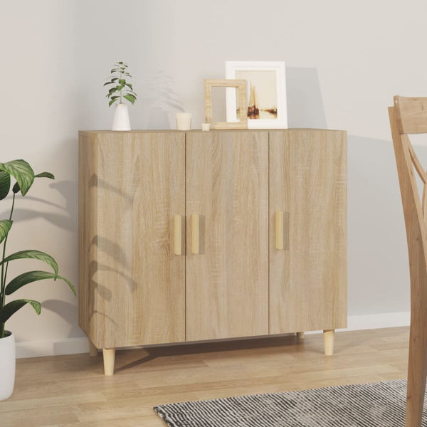 Sideboard Sonoma Oak 90X34x80 Cm Engineered Wood Sideboards & Buffets