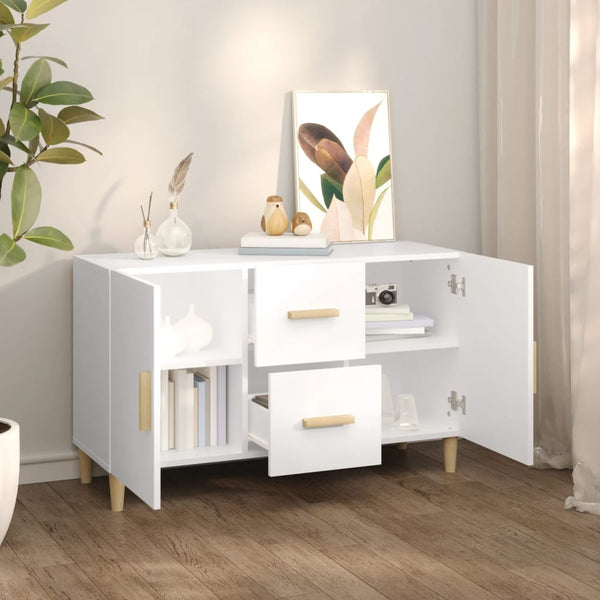 Sideboard White 100X36x60 Cm Engineered Wood Sideboards & Buffets