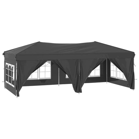 Folding Party Tent With Sidewalls Anthracite 3X6 M