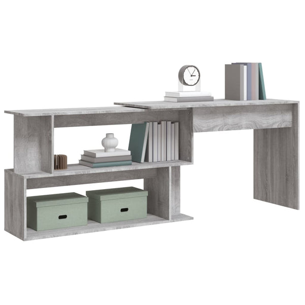 Corner Desk Grey Sonoma 200X50x76 Cm Engineered Wood Home Office Desks