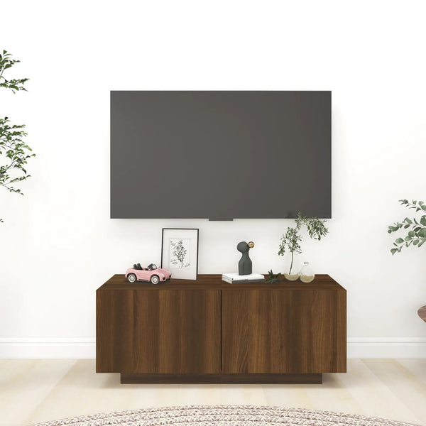 Tv Cabinet Brown Oak 100X35x40 Cm Engineered Wood Tv Stands & Entertainment Units