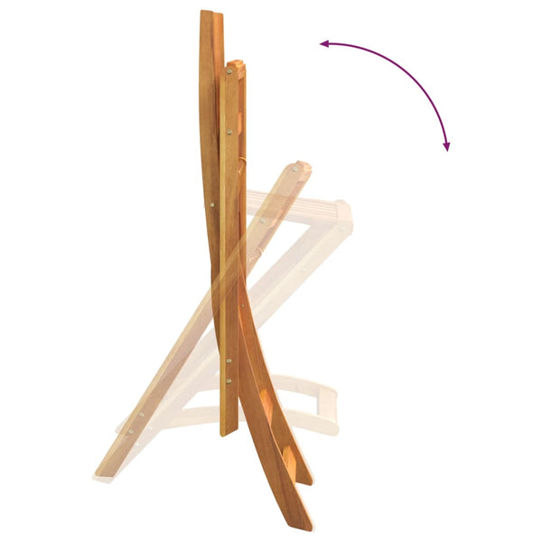 Folding Outdoor Bar Stools 2 Pcs Solid Wood Acacia Benches Bar Stools