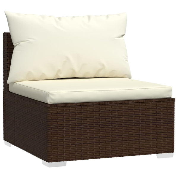 Vidaxl 6 Piece Garden Lounge Set With Cushions Poly Rattan Brown Loungers
