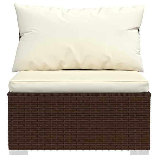 Vidaxl 6 Piece Garden Lounge Set With Cushions Poly Rattan Brown Loungers