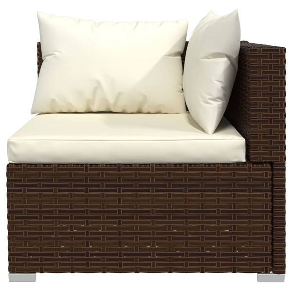 Vidaxl 6 Piece Garden Lounge Set With Cushions Poly Rattan Brown Loungers