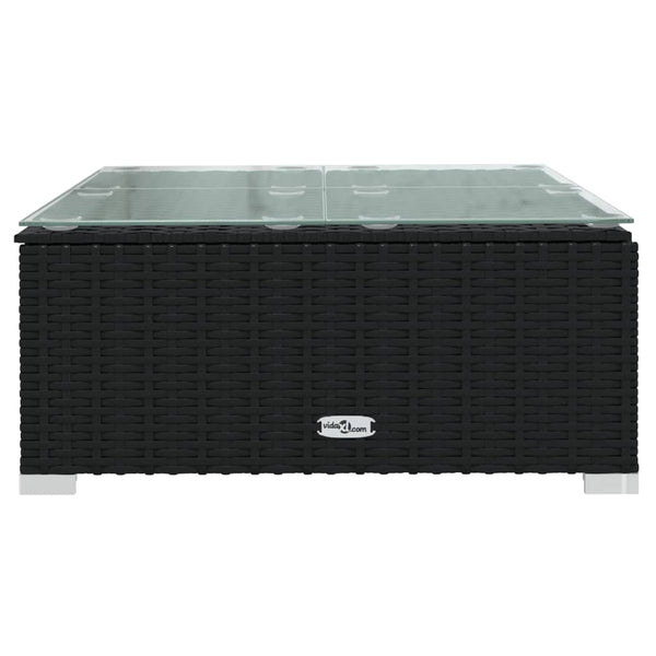 8 Piece Garden Lounge Set With Cushions Poly Rattan Black Patio Furniture Sets