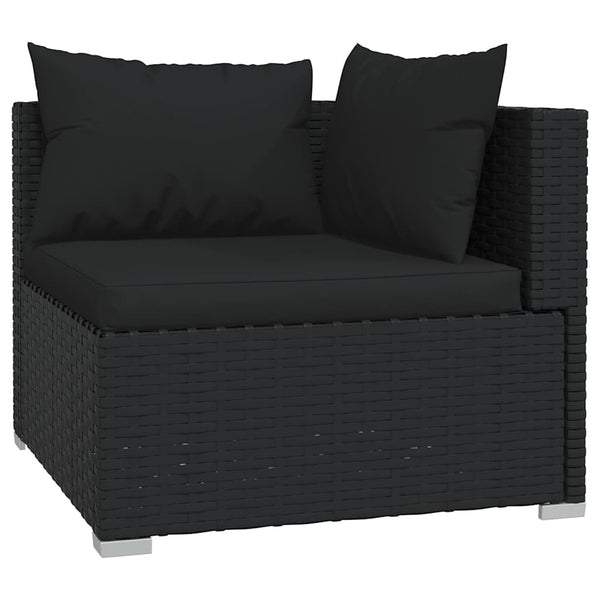 Vidaxl 11 Piece Garden Lounge Set With Cushions Poly Rattan Black Other Patio & Garden Furniture
