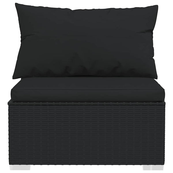 Vidaxl 11 Piece Garden Lounge Set With Cushions Poly Rattan Black Other Patio & Garden Furniture