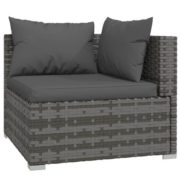 10 Piece Garden Lounge Set With Cushions Grey Poly Rattan Patio Furniture Sets