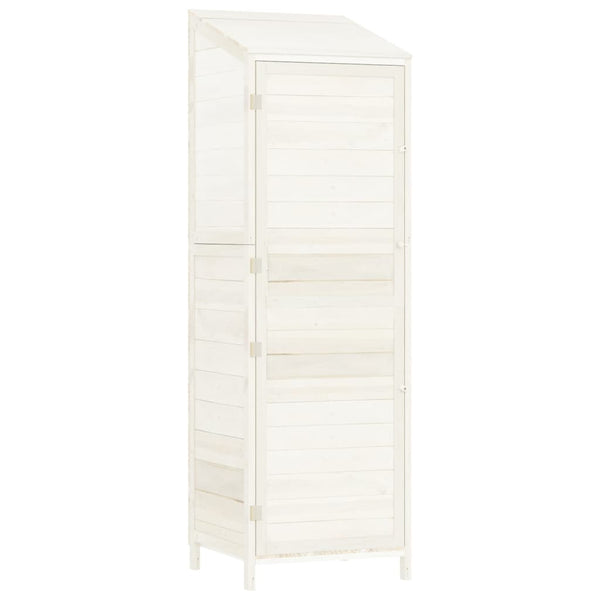 Vidaxl Garden Shed White 55X52x174.5 Cm Solid Wood Fir Sheds Summerhouses Carports
