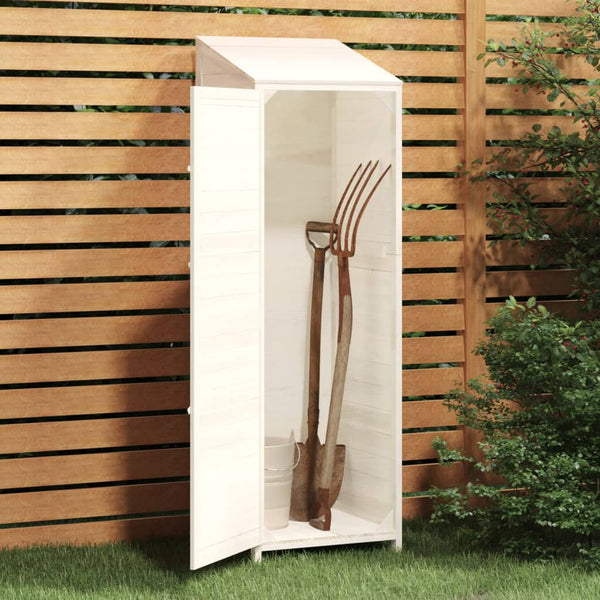 Vidaxl Garden Shed White 55X52x174.5 Cm Solid Wood Fir Sheds Summerhouses Carports