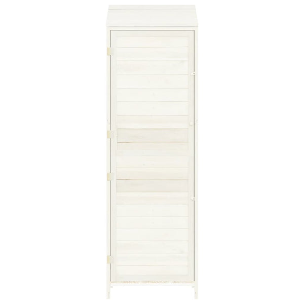 Vidaxl Garden Shed White 55X52x174.5 Cm Solid Wood Fir Sheds Summerhouses Carports