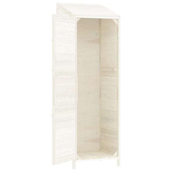 Vidaxl Garden Shed White 55X52x174.5 Cm Solid Wood Fir Sheds Summerhouses Carports
