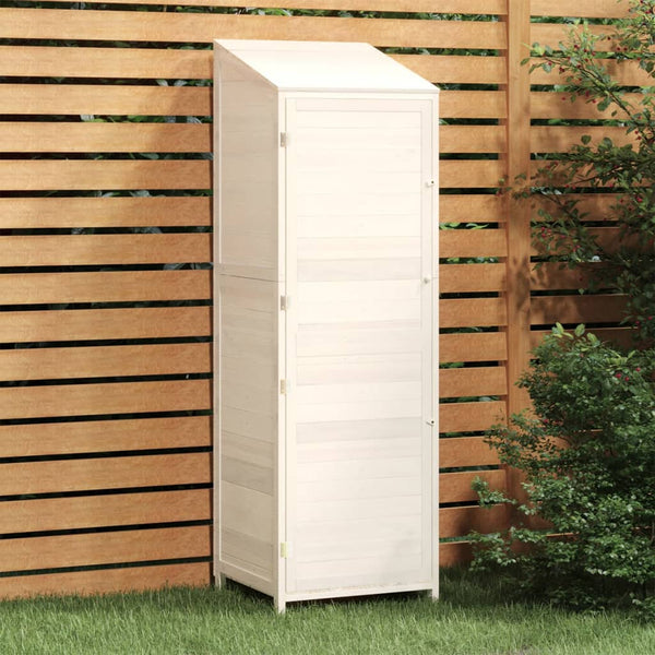 Vidaxl Garden Shed White 55X52x174.5 Cm Solid Wood Fir Sheds Summerhouses Carports