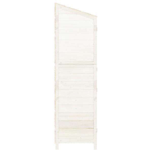 Garden Shed White 102X52x174.5 Cm Solid Wood Fir Sheds Summerhouses Carports