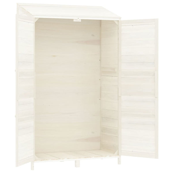 Garden Shed White 102X52x174.5 Cm Solid Wood Fir Sheds Summerhouses Carports