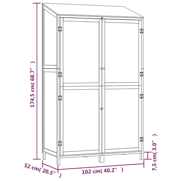 Garden Shed White 102X52x174.5 Cm Solid Wood Fir Sheds Summerhouses Carports
