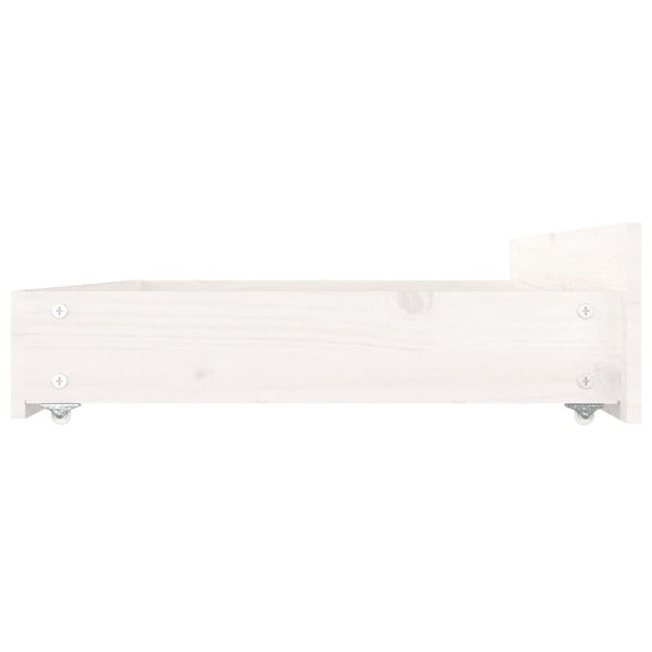 Vidaxl Bed Drawers 4 Pcs White Solid Wood Pine Dressers & Chests Of Drawers