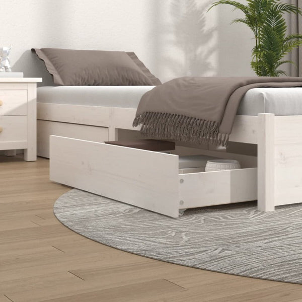 Vidaxl Bed Drawers 4 Pcs White Solid Wood Pine Dressers & Chests Of Drawers