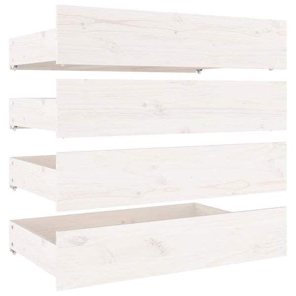 Bed Drawers 4 Pcs White Solid Wood Pine Garden Compost Bins