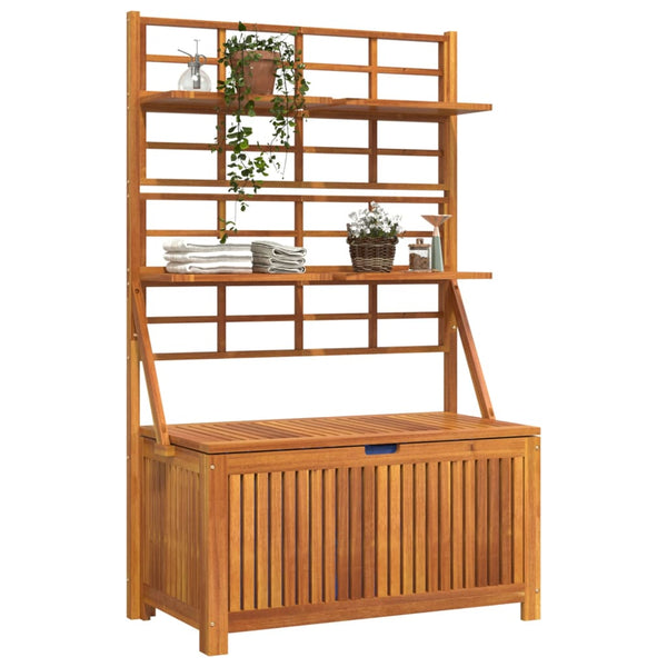 Storage Box With Trellis 99X50x160 Cm Solid Wood Acacia Storage Deck Boxes