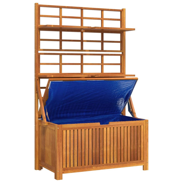 Storage Box With Trellis 99X50x160 Cm Solid Wood Acacia Storage Deck Boxes