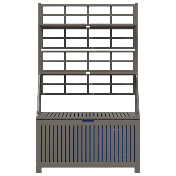 Storage Box With Trellis Grey 99X50x160 Cm Solid Wood Acacia Storage Deck Boxes